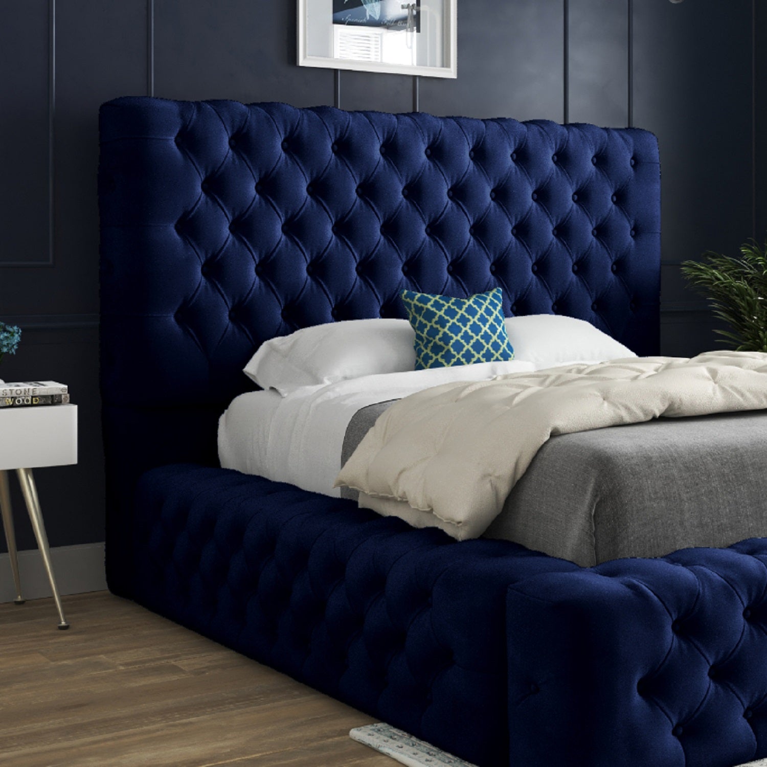 Grand Milan Pleated Upholstery Bed Frame