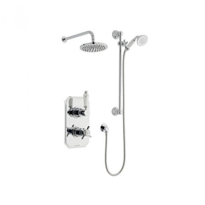 Heritage Thermostatic Shower With Slide Rail Kit & Overhead Drencher