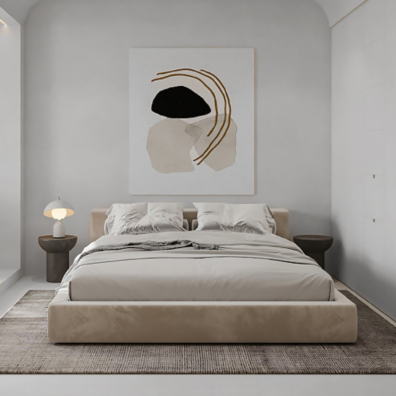 Hugo Boucle Upholstered Bed Frame