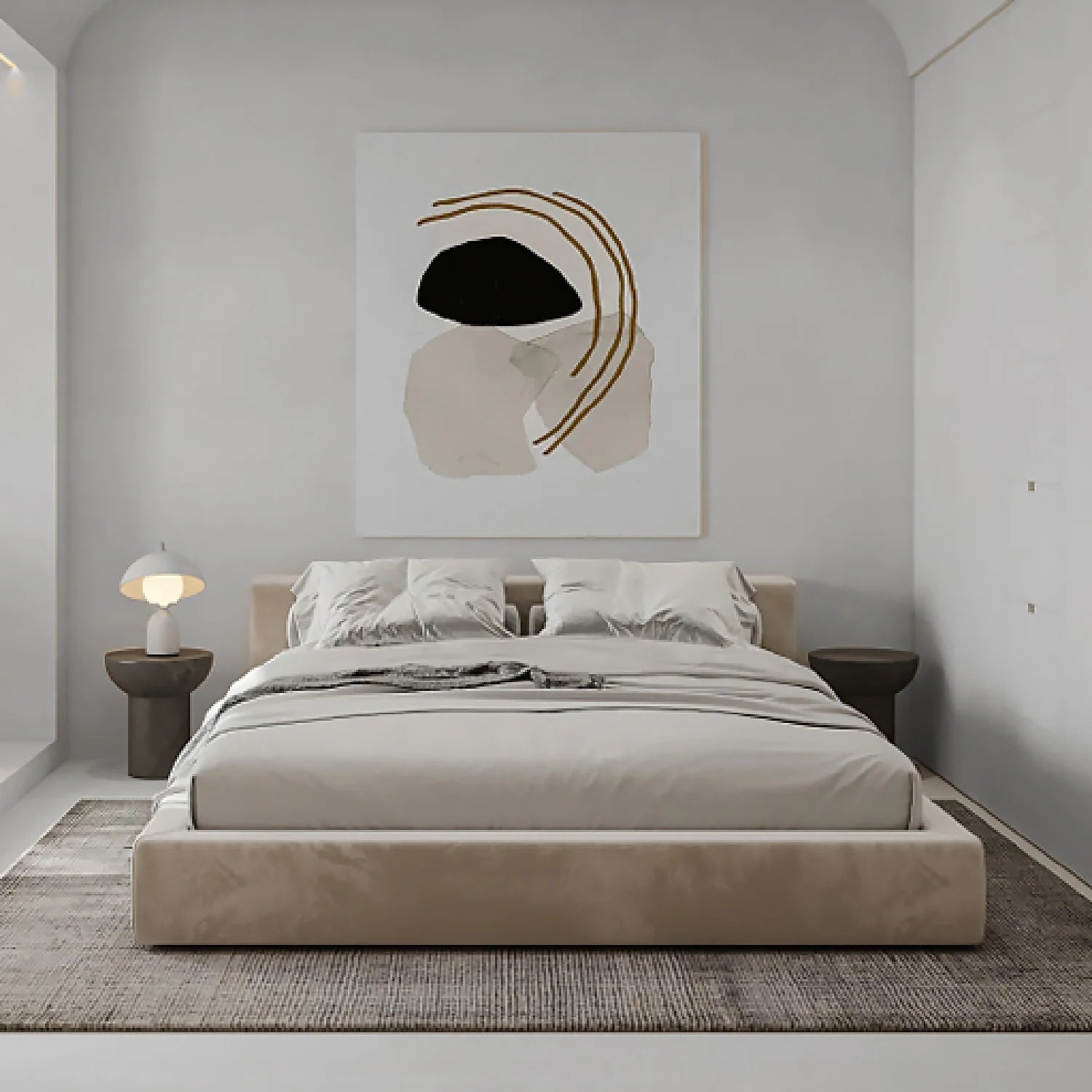 Hugo Space Saver Boucle Upholstered Bed Frame