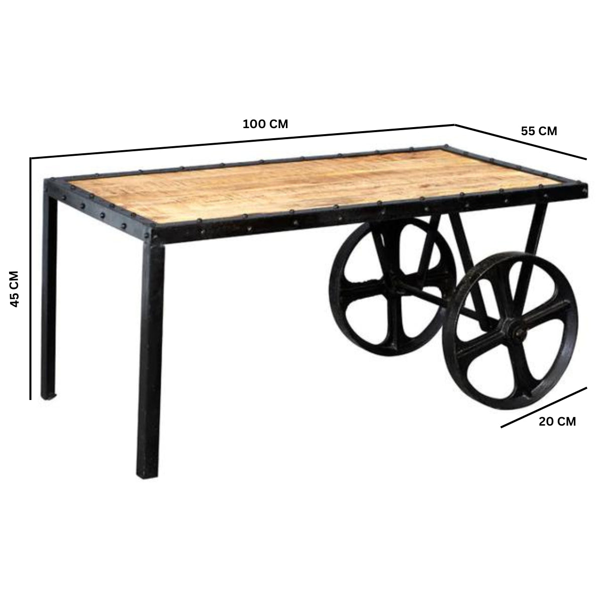 Westhought Industrial Cart Coffee Table