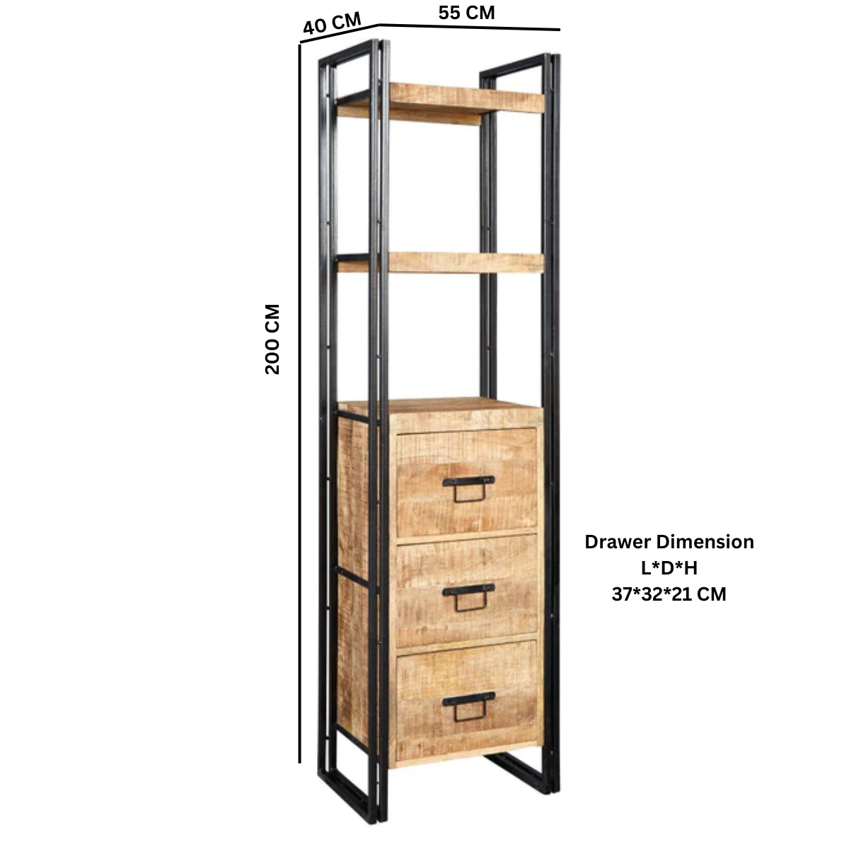 Westhought Industrial Slim Bookcase