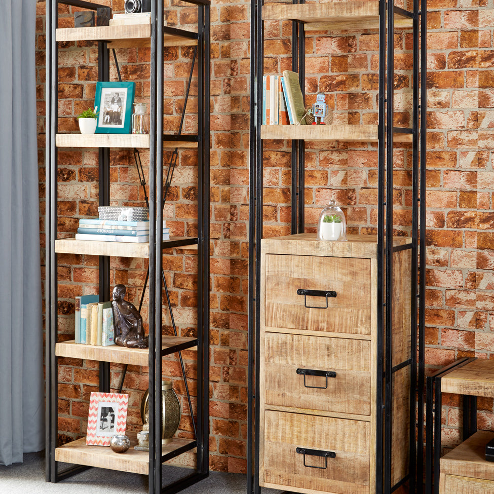Westhought Industrial Slim Open Bookcase