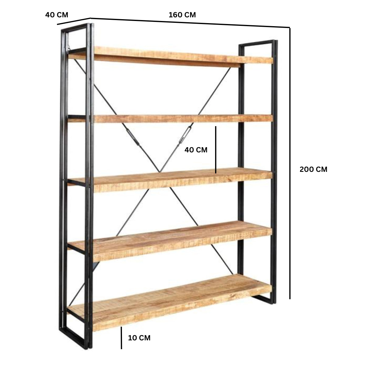 Westhought Industrial Large Open Bookcase
