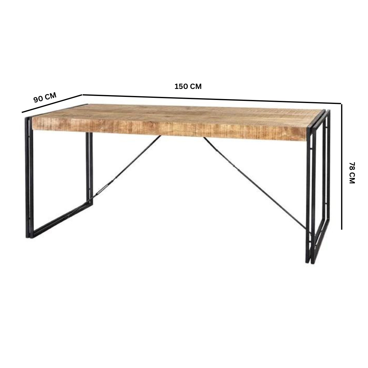Westhought Industrial Metal & Wood Dining Table - Medium