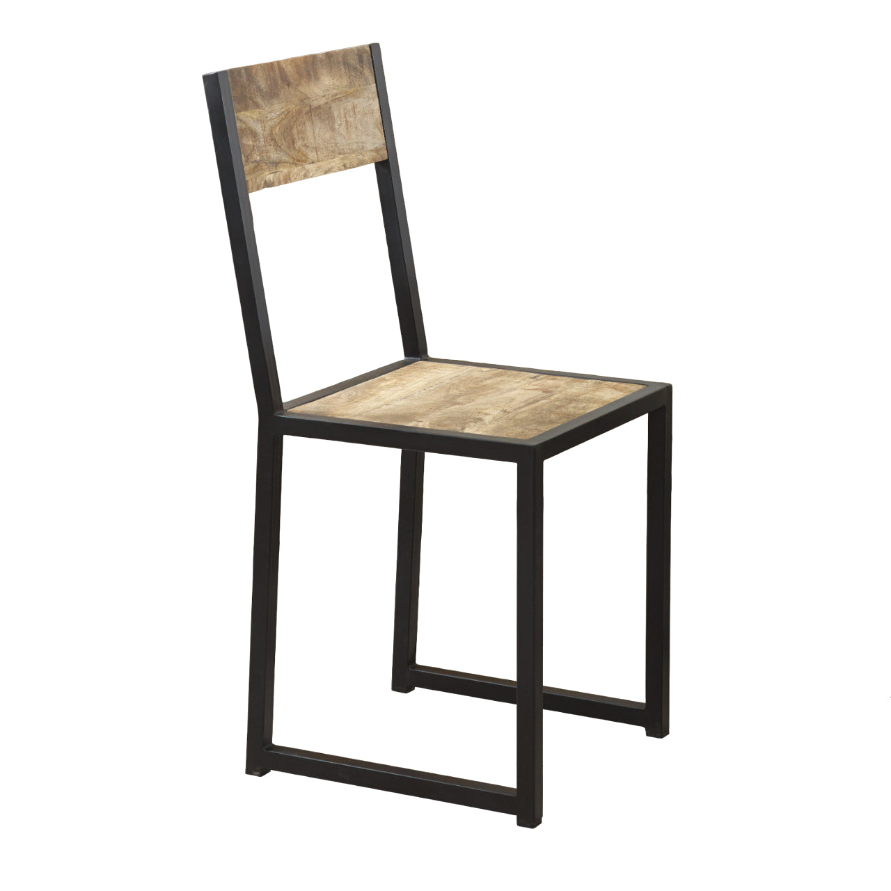 Vogo Industrial Metal & Wood Dining Chair - Set of 2