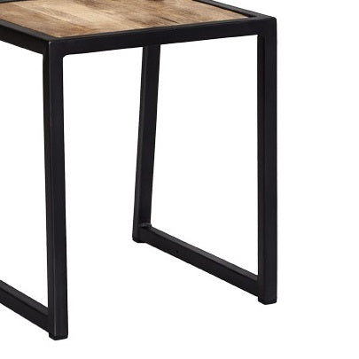 Vogo Industrial Metal & Wood Dining Chair - Set of 2