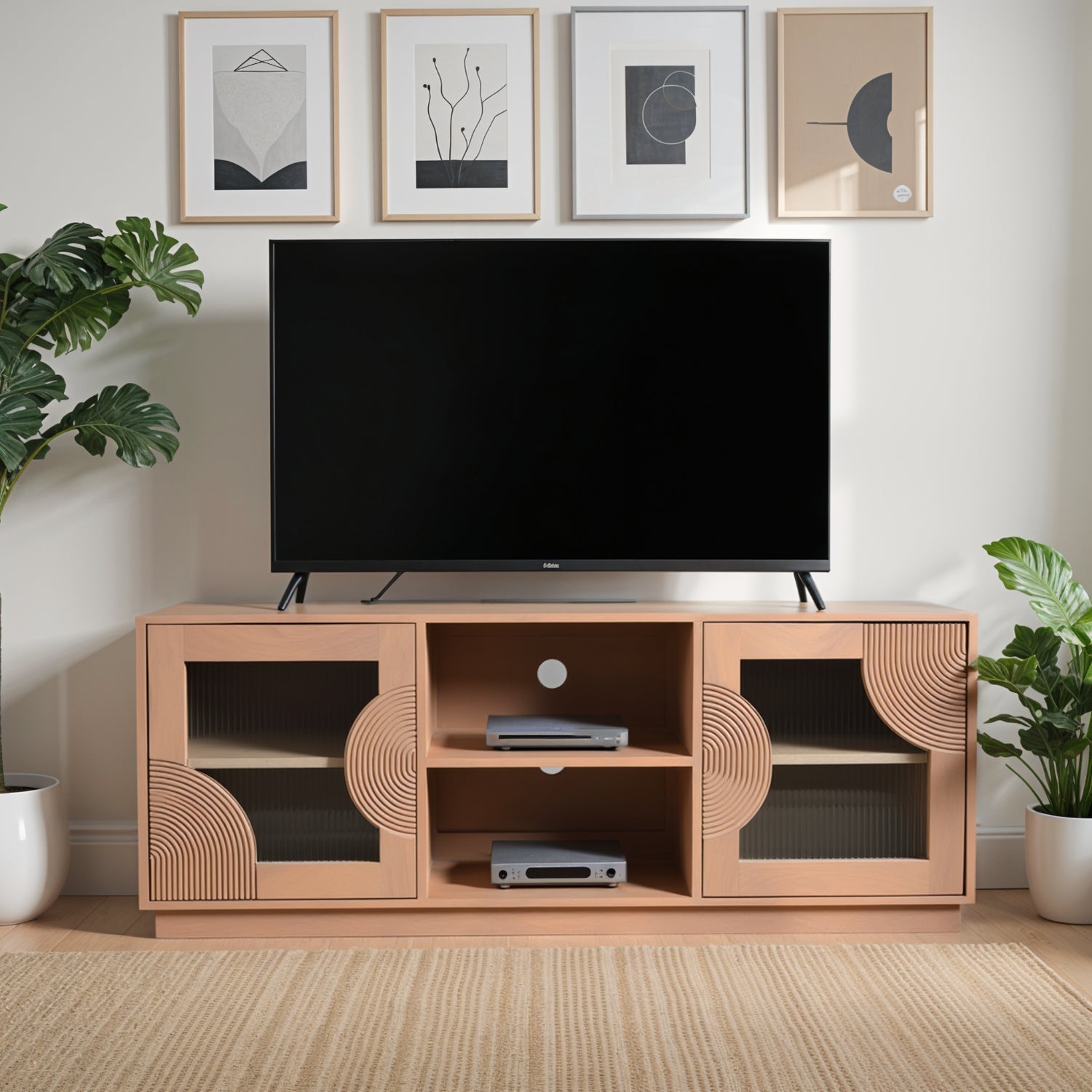 Calista Solid Wood Tv Cabinet