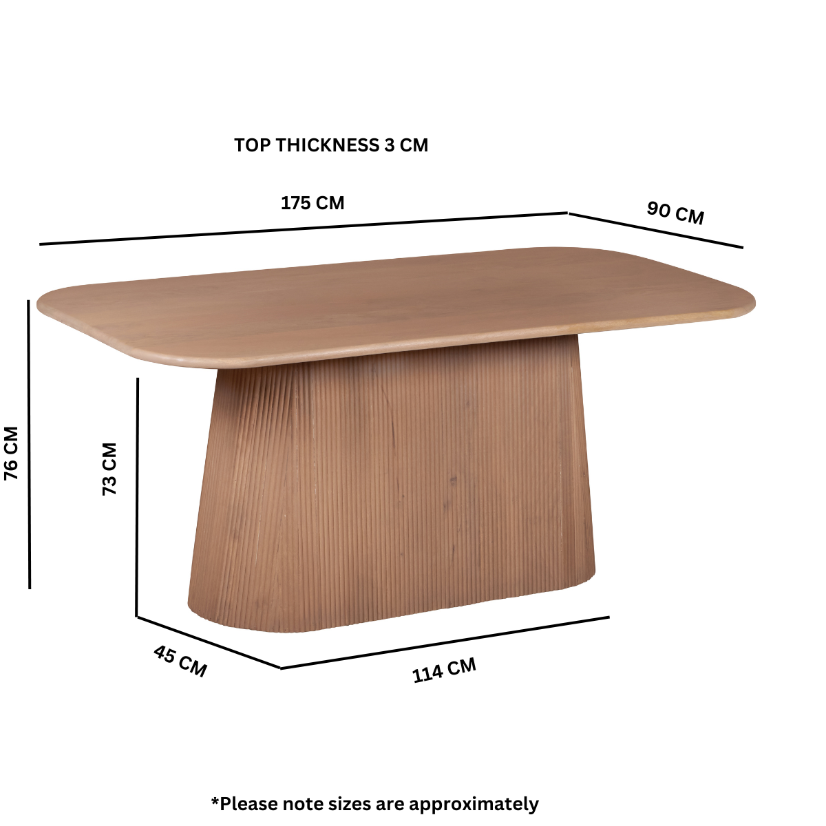 Calista Solid Wood 6-8 Seater Dining Table