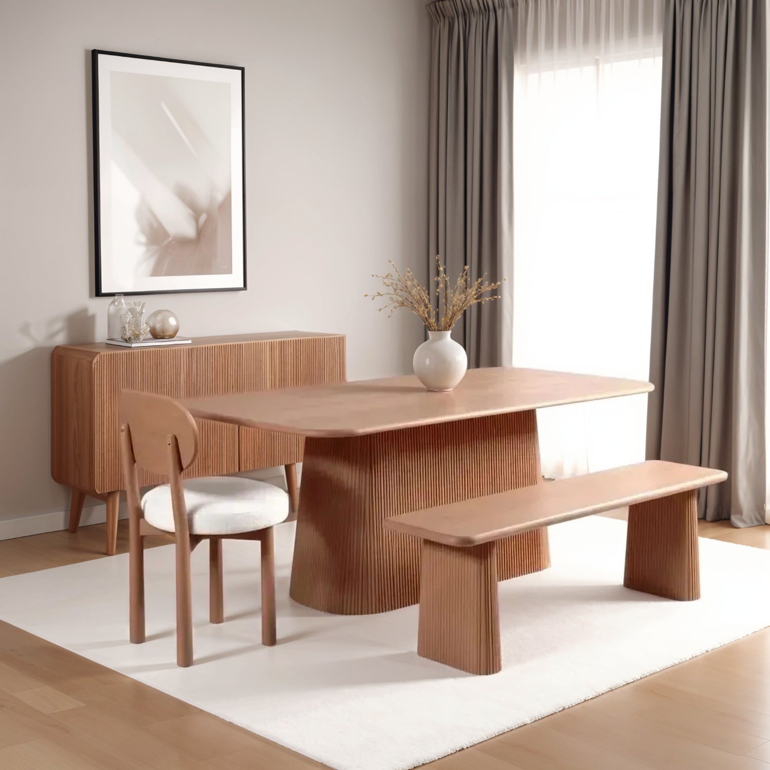 Calista Solid Wood Dining Bench