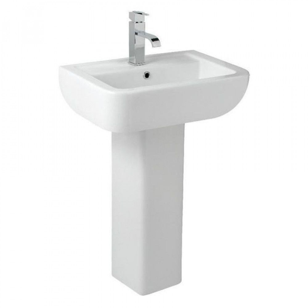 Indus Square 530mm 1th Basin With Full Pedestal