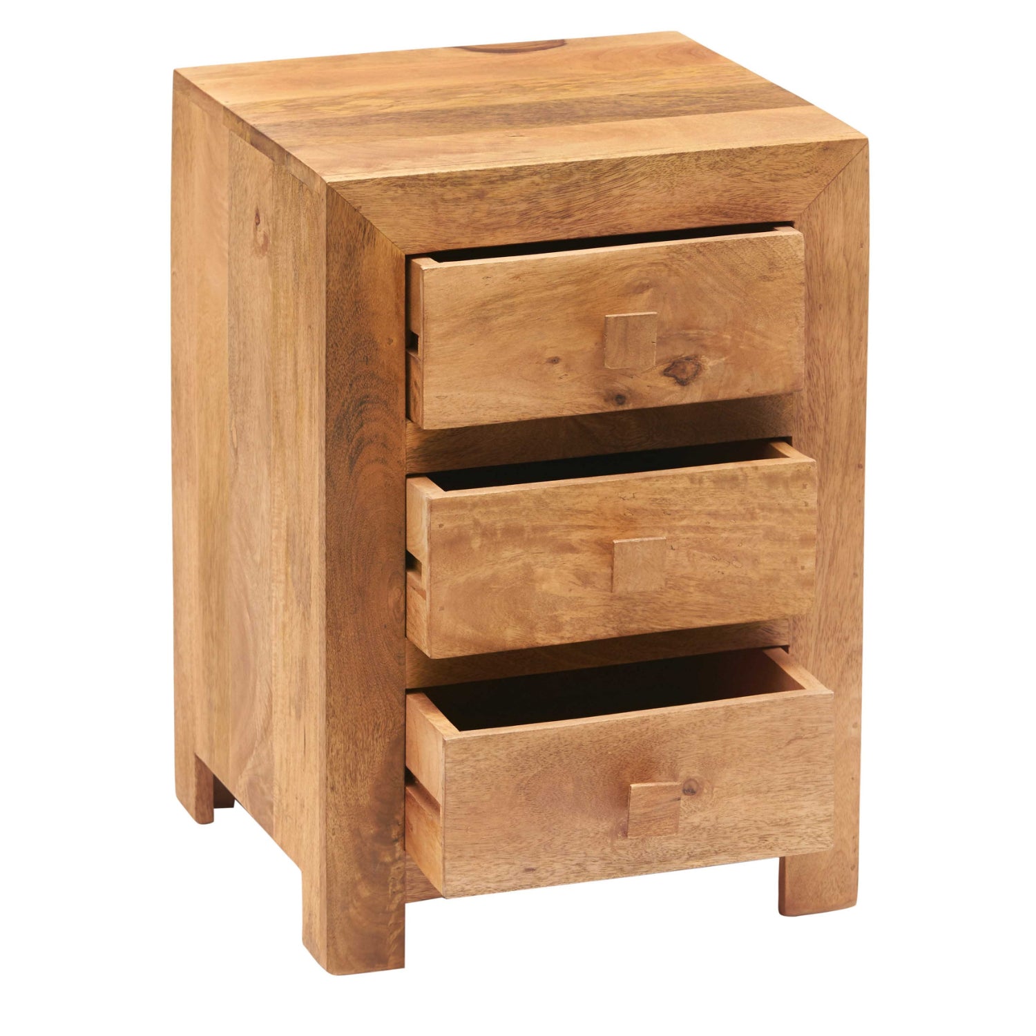 Clasby Light Mango 3 Drawer Bedside