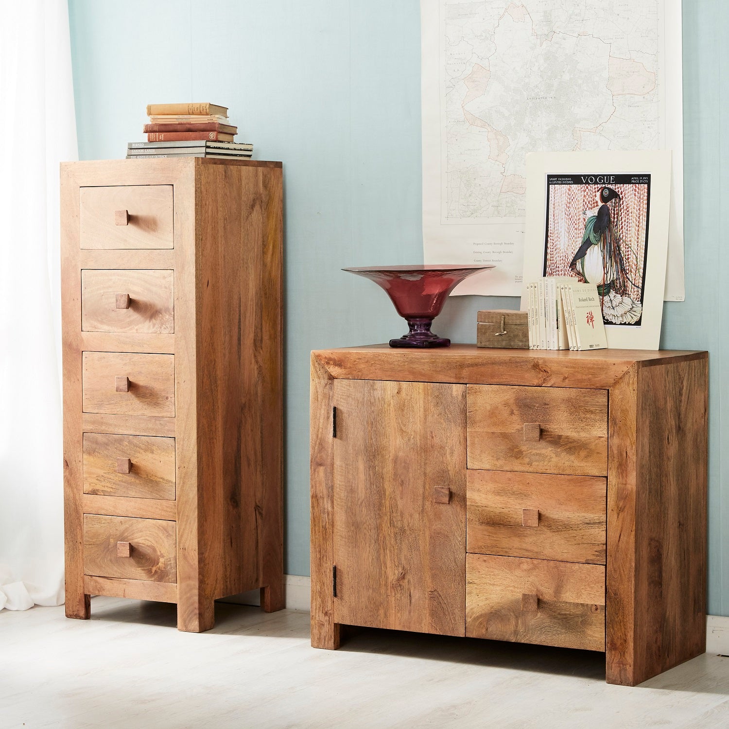 Clasby Light Mango 3 Drawer Sideboard
