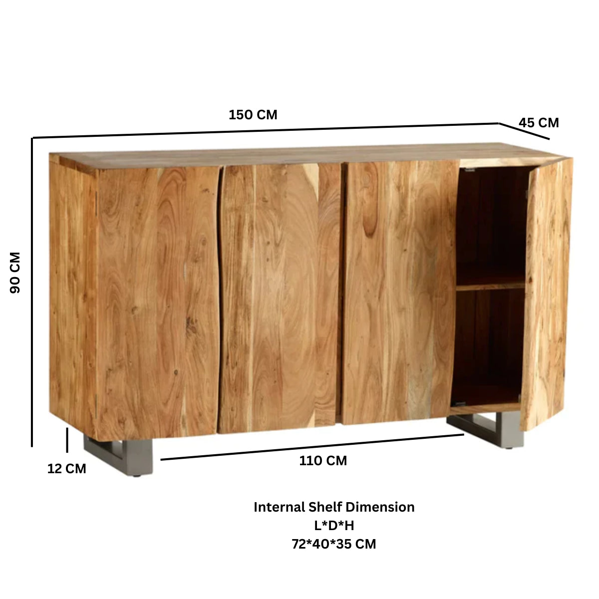 Alora Live Edge Large Sideboard