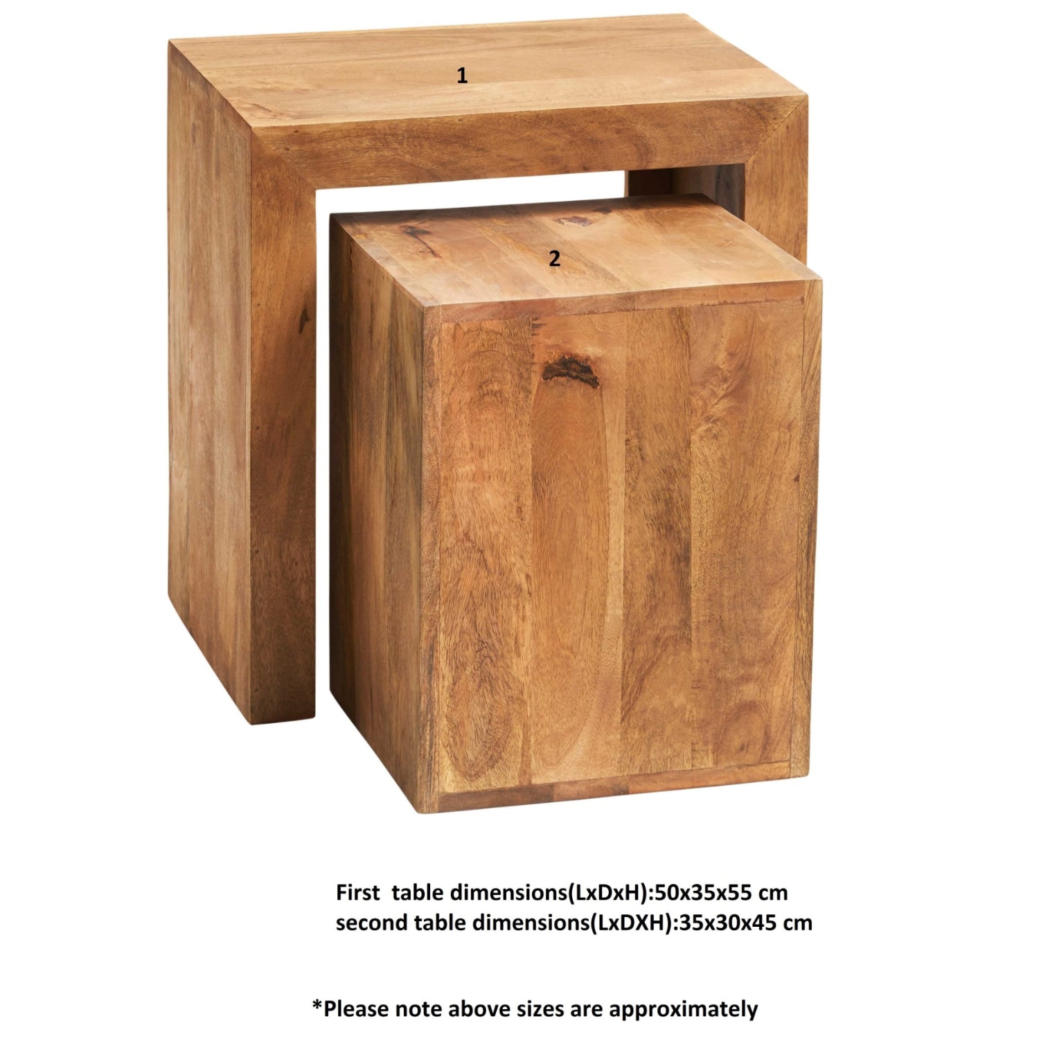 Clasby Light Mango Cubed Nest Of 2 Tables
