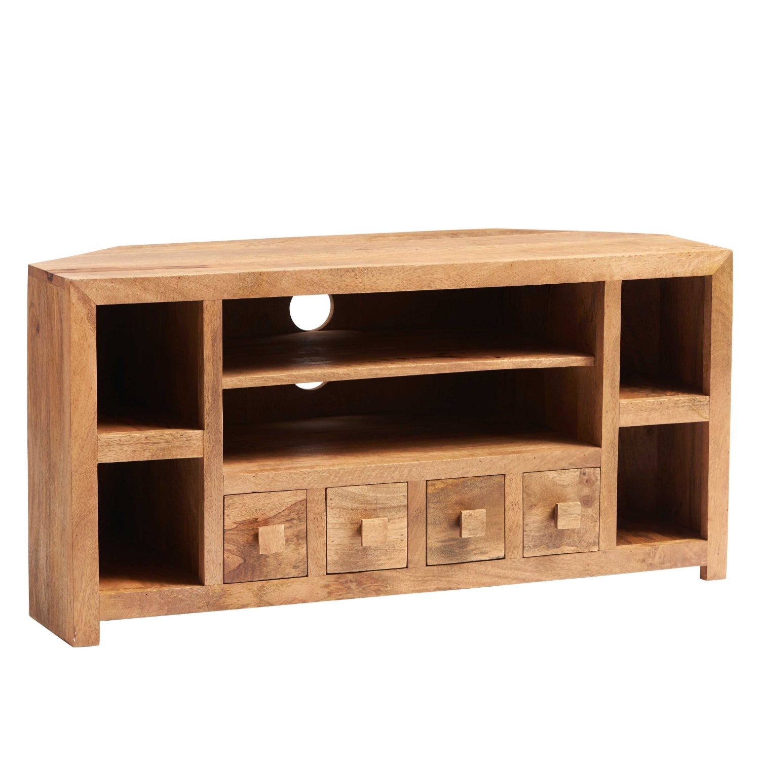 Clasby Light Mango Corner Tv Unit - 110cm