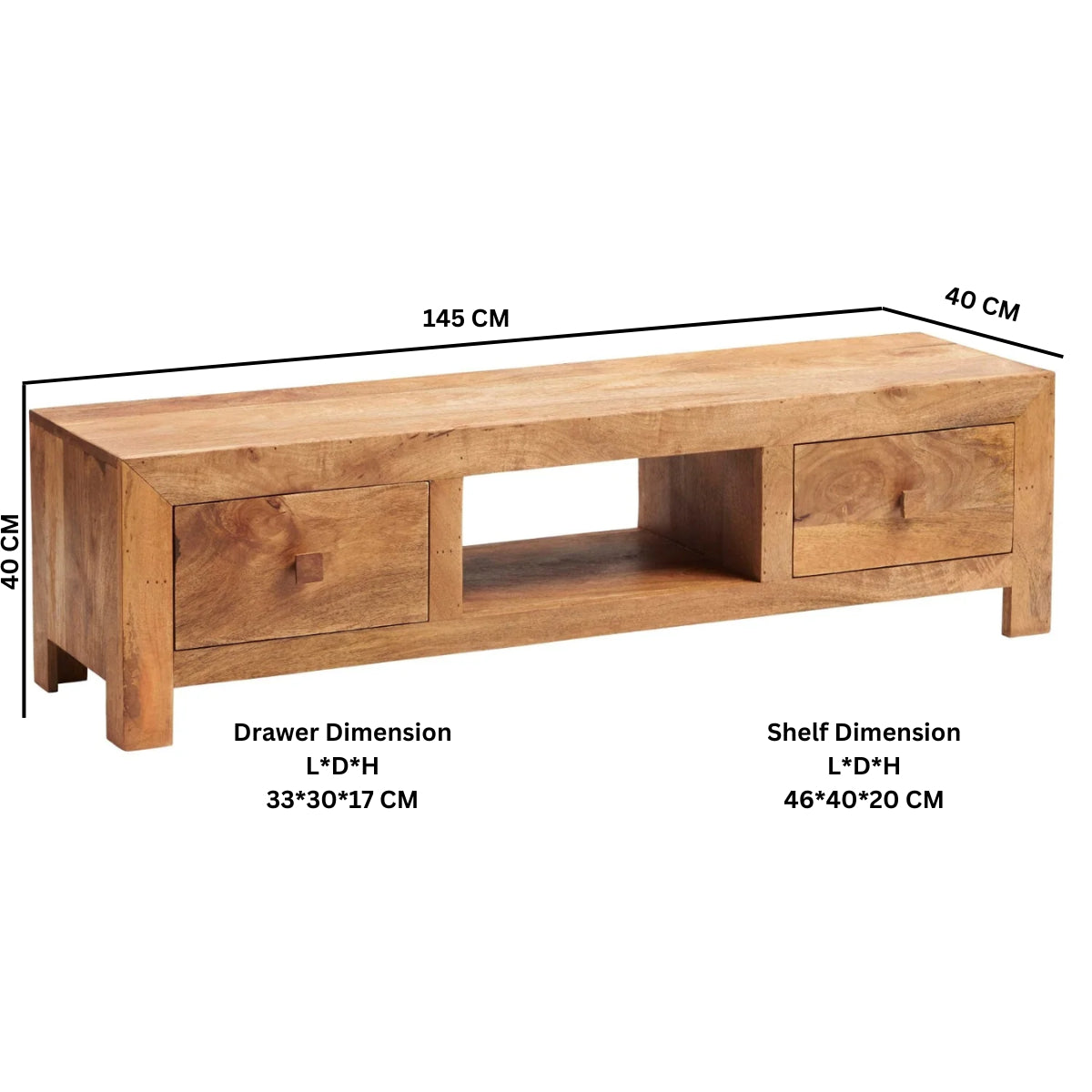 Clasby Light Mango Wide Screen Tv Unit