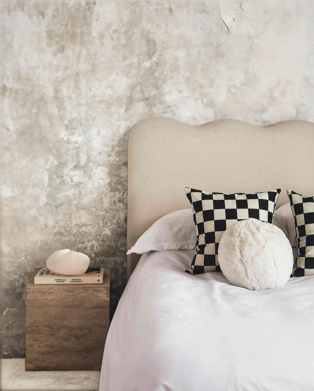 Louis Boucle Upholstered Bed Frame