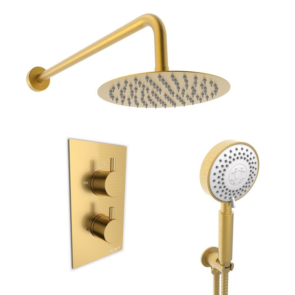 Luxora Thermostatic Concealed Shower With Separate Hand Shower & Fixed Overhead Drencher