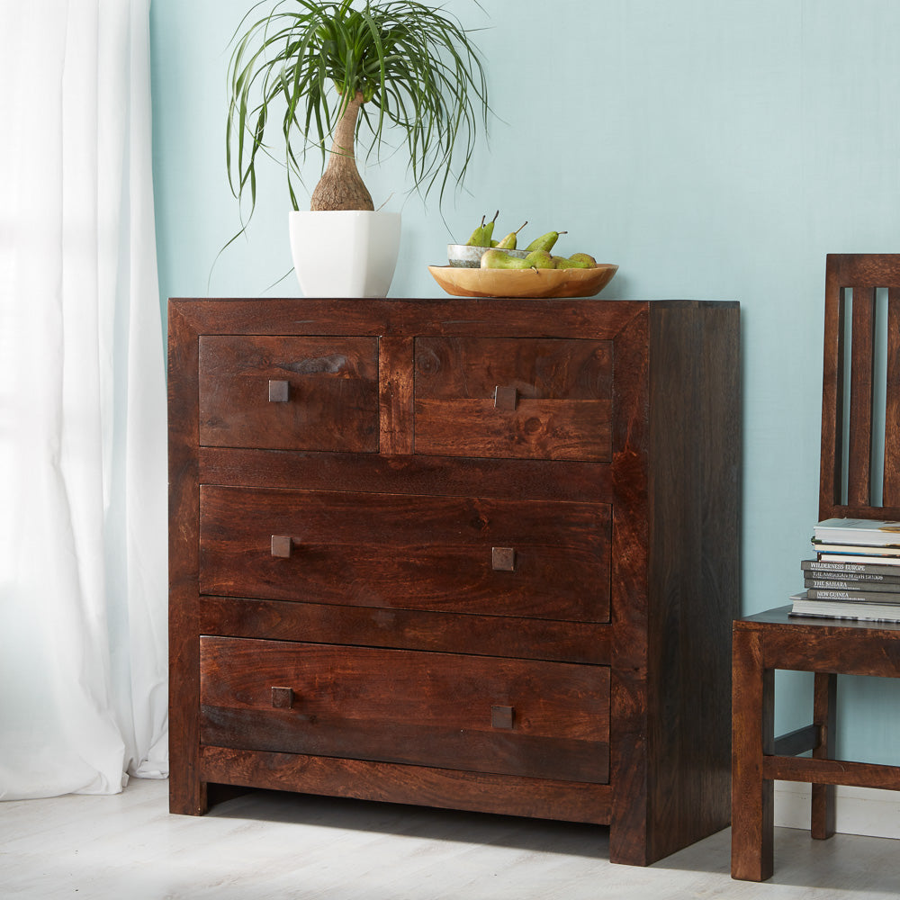 Clasby Dark Mango 4 Drawer Dressing Chest