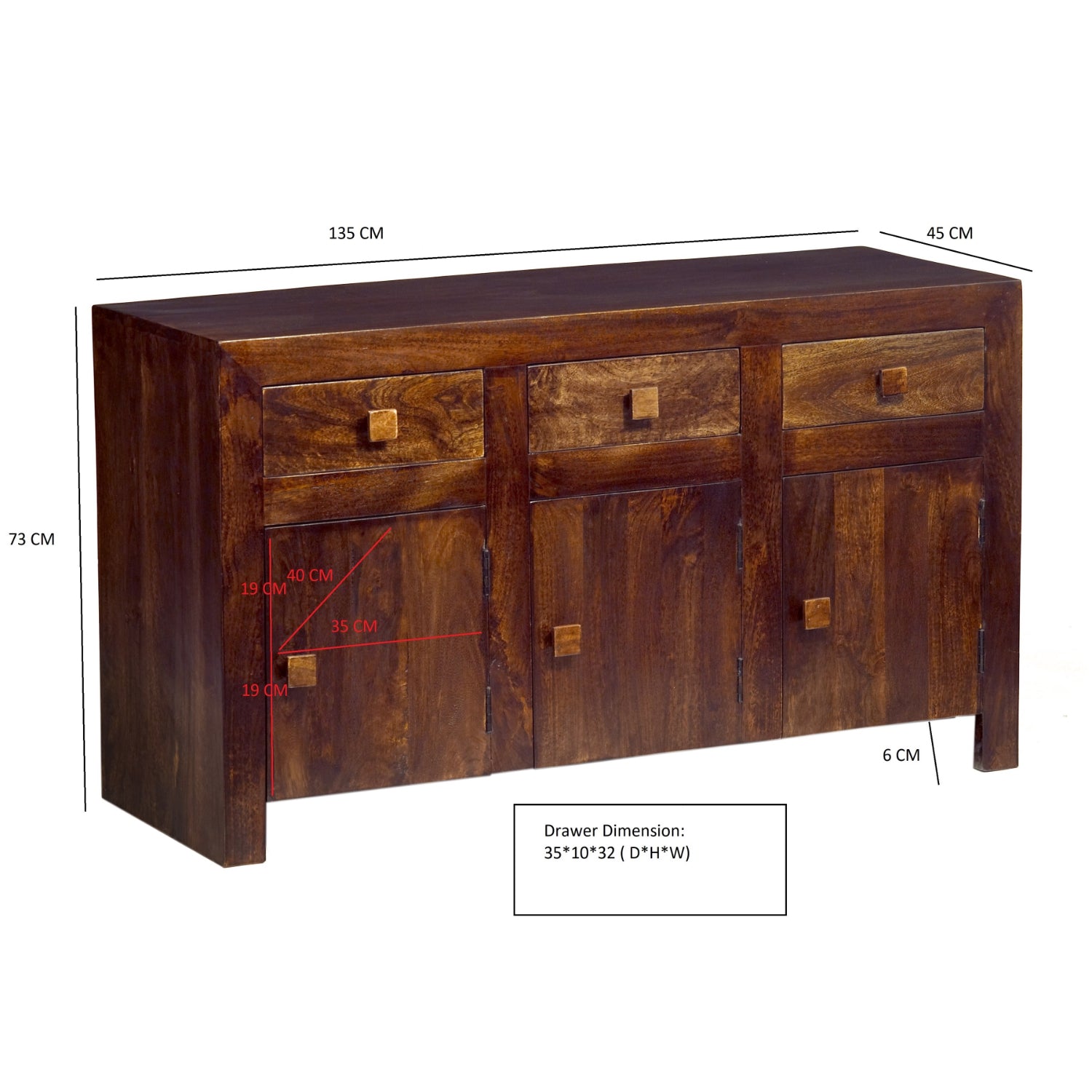 Clasby Dark Mango Large Sideboard