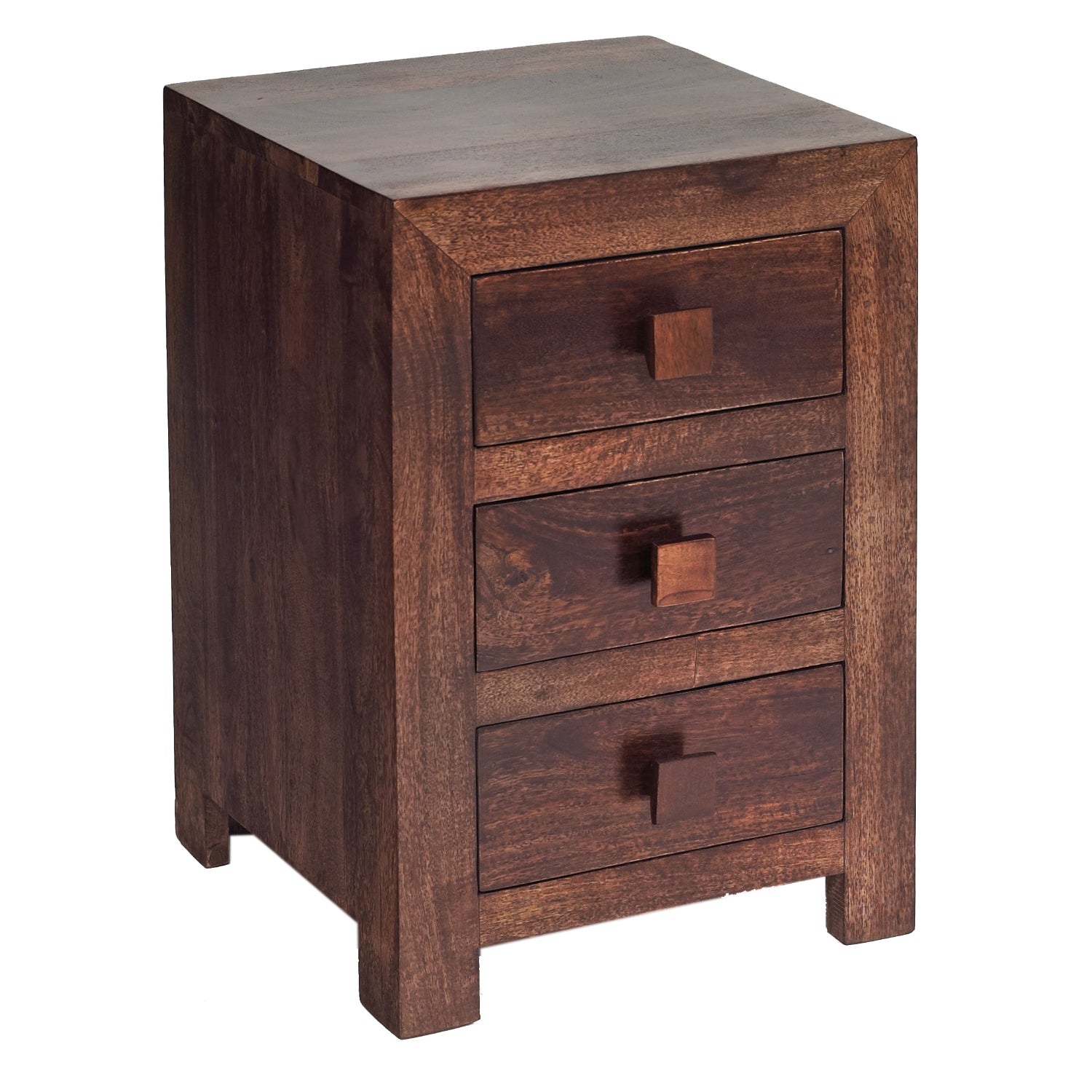 Clasby Dark Mango 3 Drawer Bedside