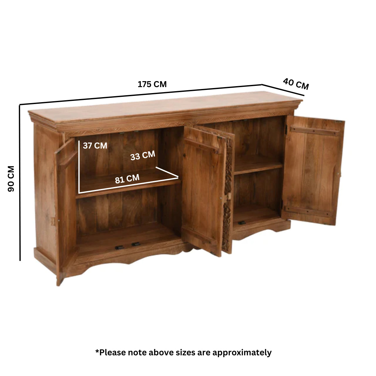 Abingdon Mango Wood Sideboard Xl