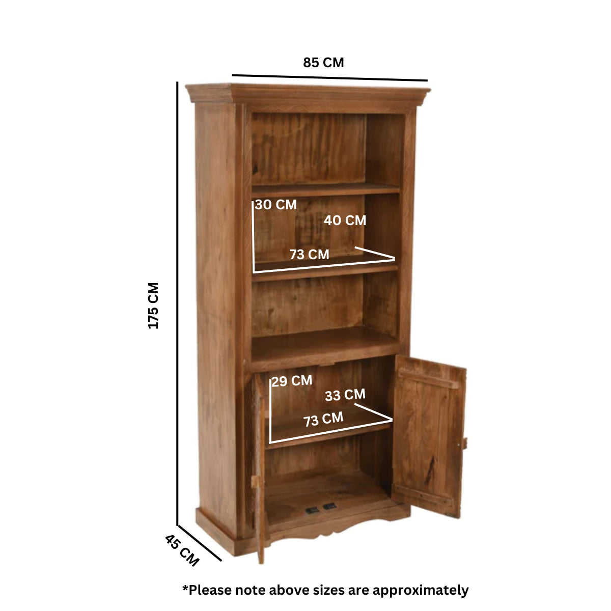 Abingdon Mango Wood Large Bookcase