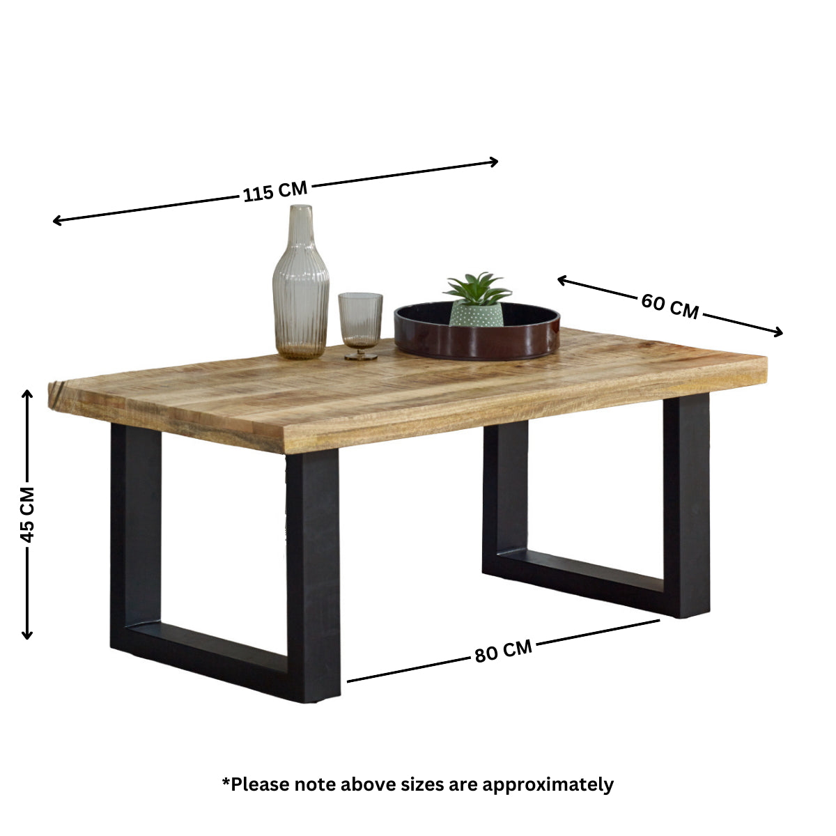 Vogo Solid Wood & Metal Coffee Table