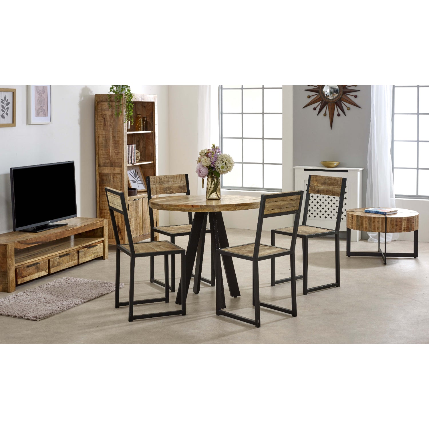 Vogo Solid Wood Large Tvc With 3 Drawers