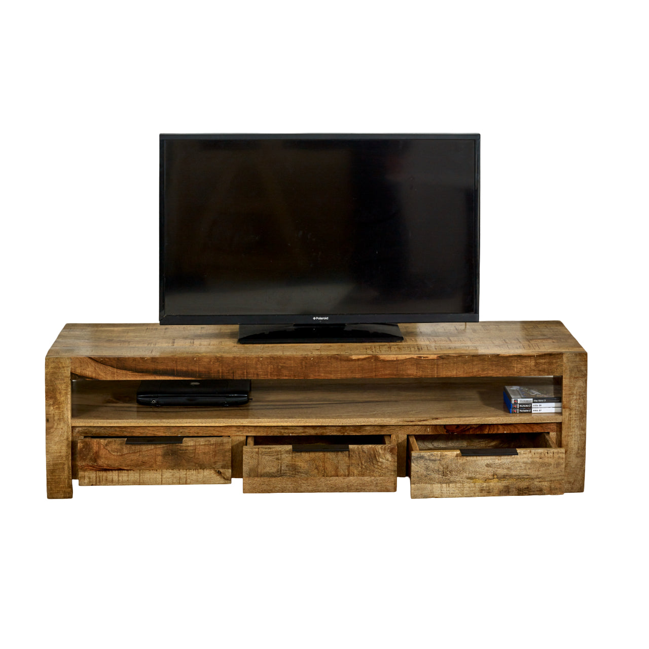 Vogo Solid Wood Large Tvc With 3 Drawers