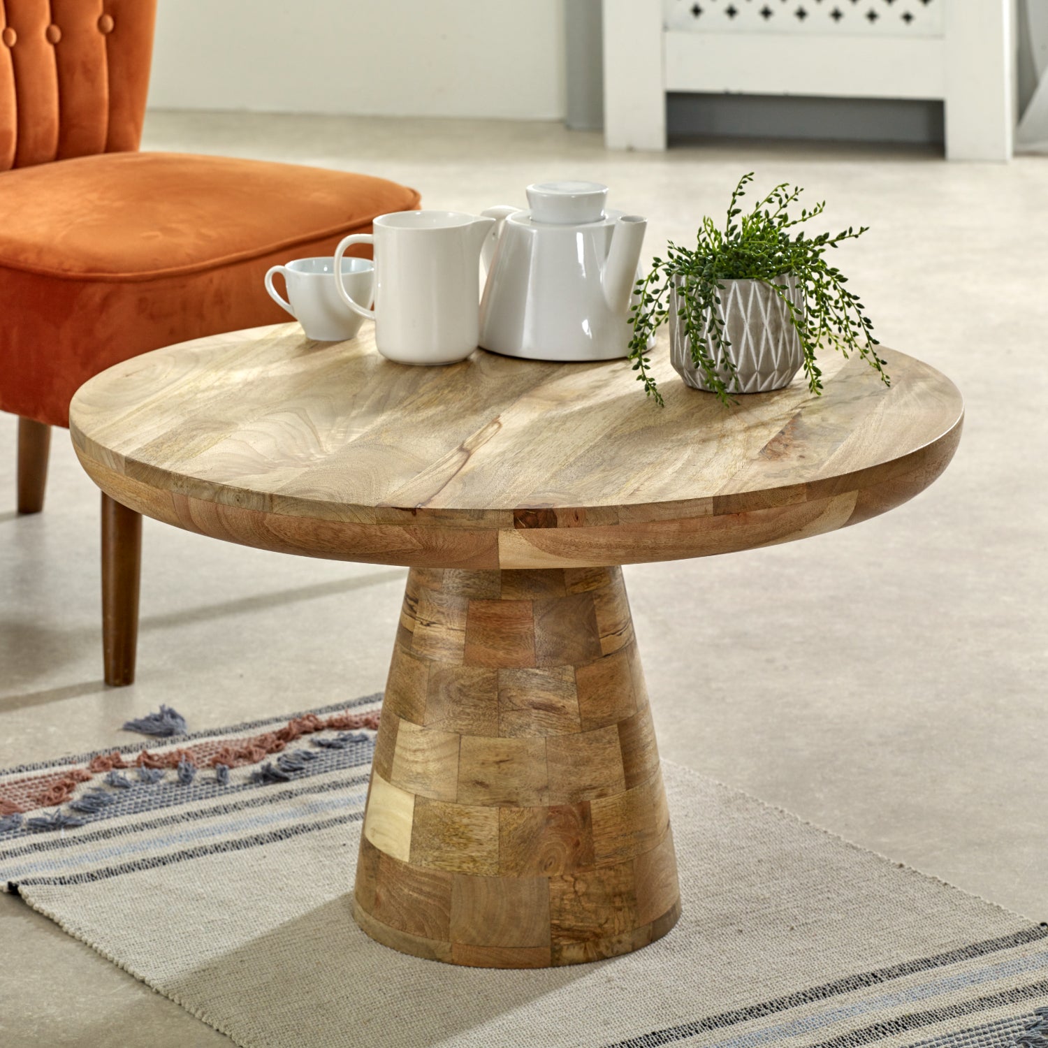 Vogo Solid Wood Coffee Table Mushroom Style