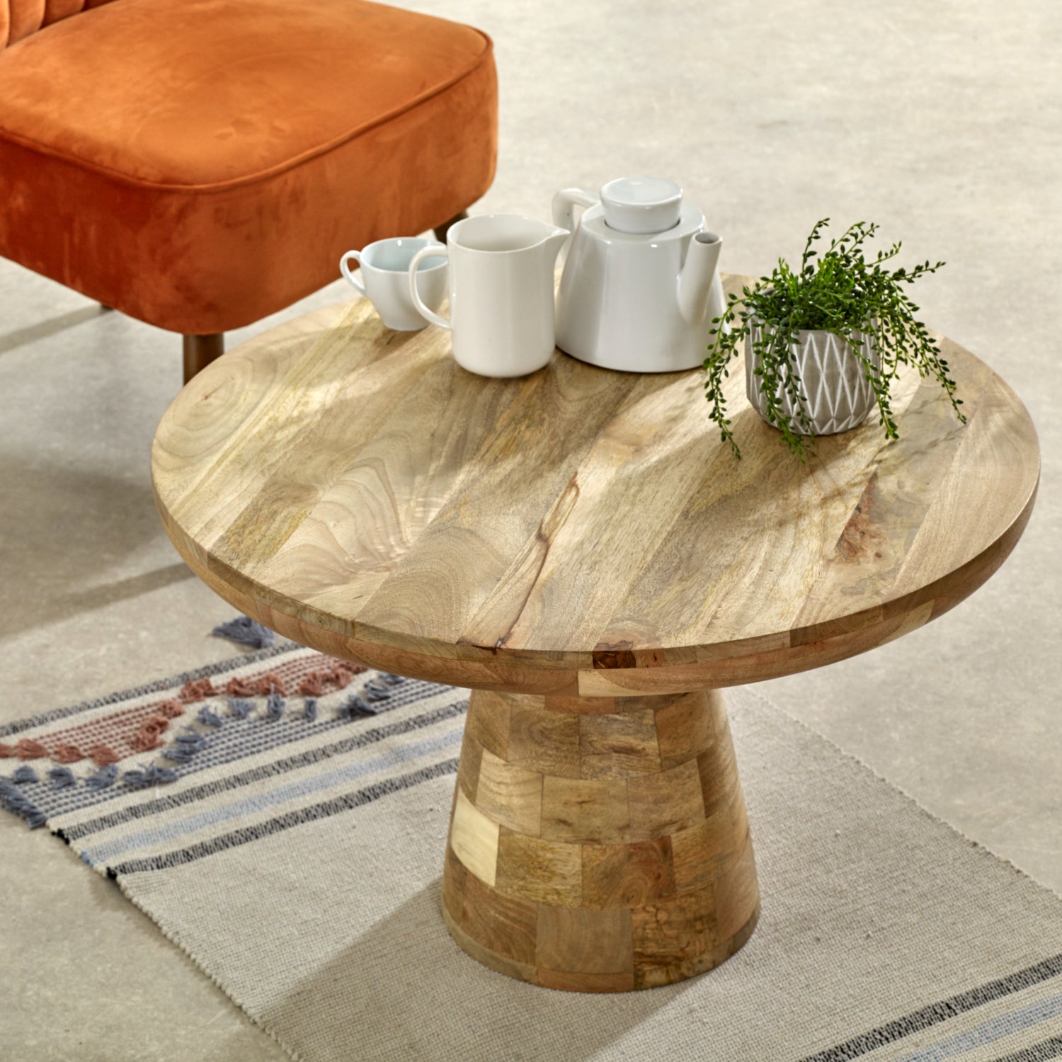 Vogo Solid Wood Coffee Table Mushroom Style