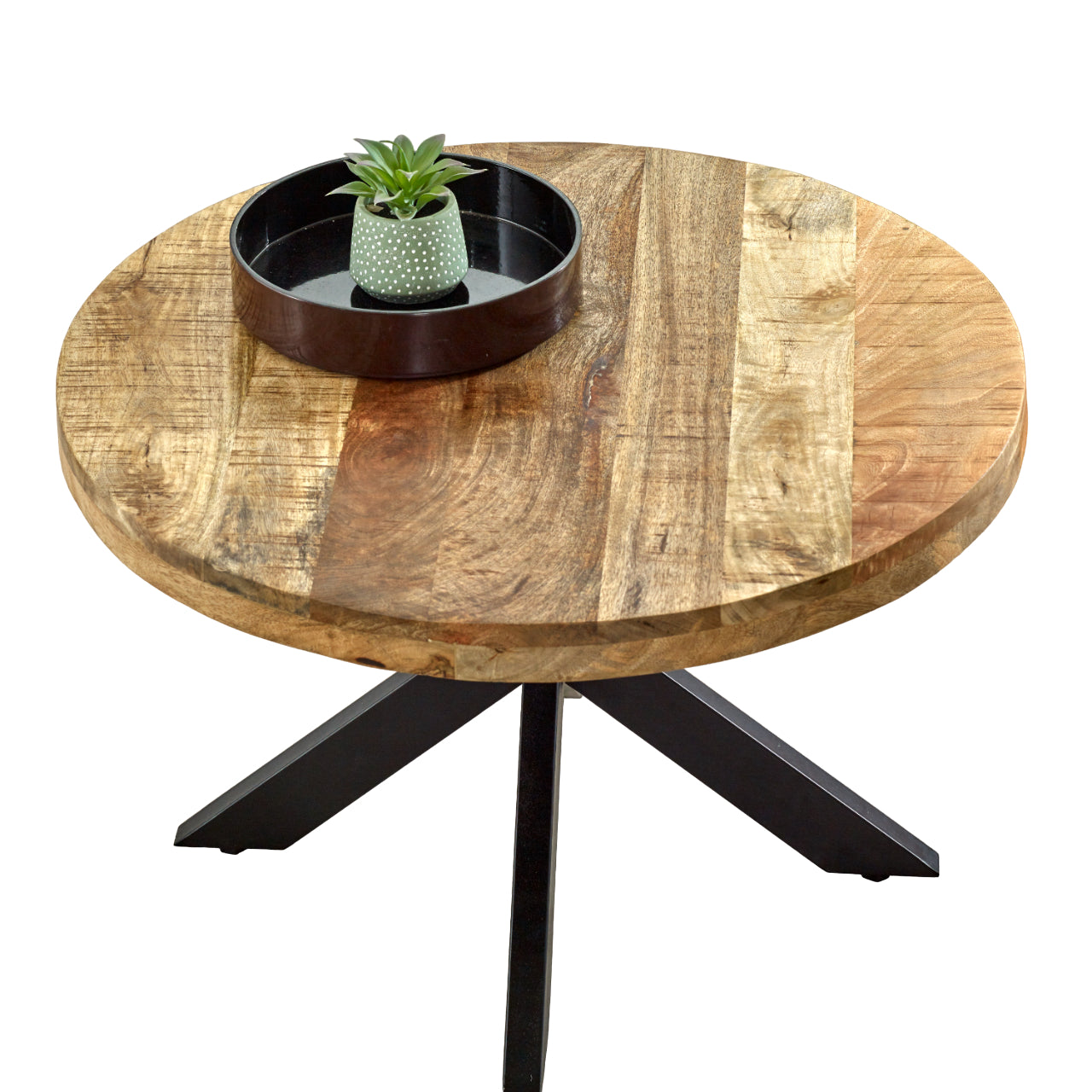 Vogo Solid Wood Coffee Table With Metal Spider Legs