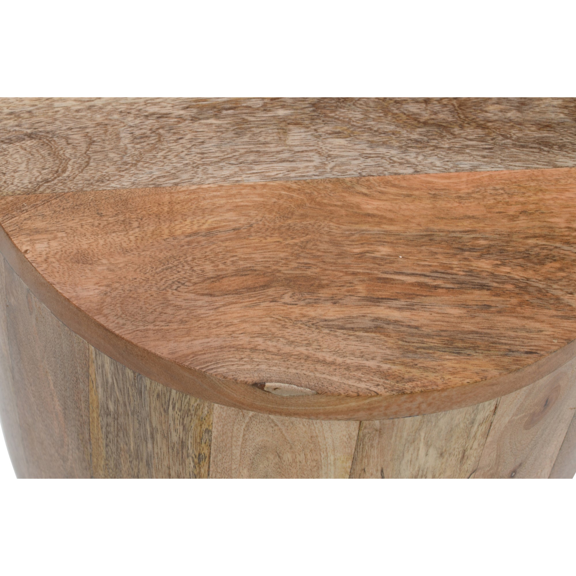 Vogo Solid Wood Drum Side Table