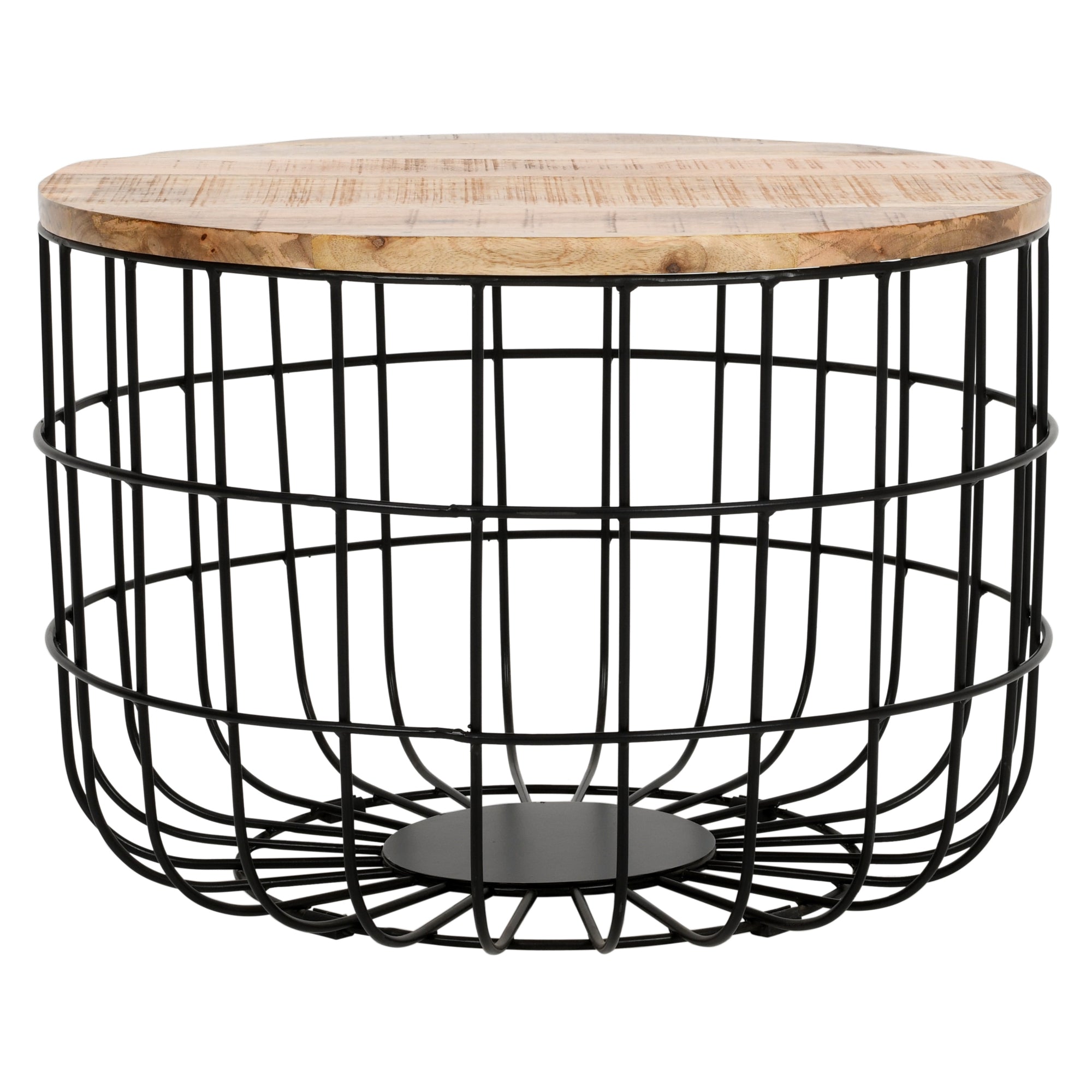 Vogo Solid Wood & Metal Wire Coffee Table