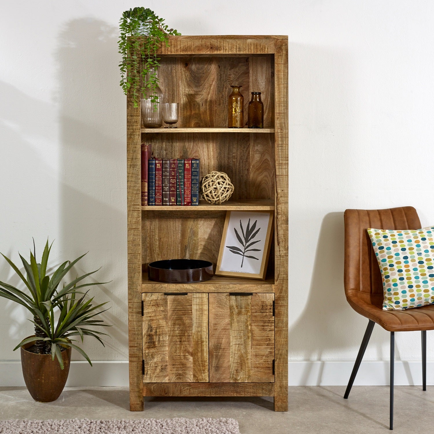 Vogo Solid Wood Bookcase With Doors