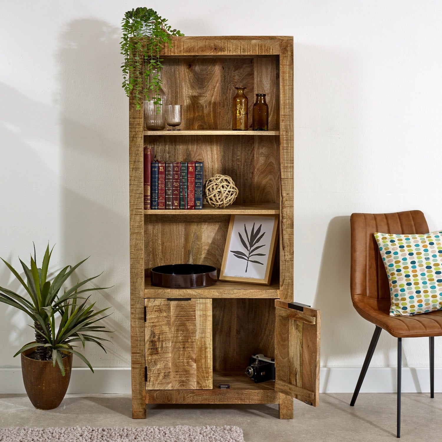 Vogo Solid Wood Bookcase With Doors