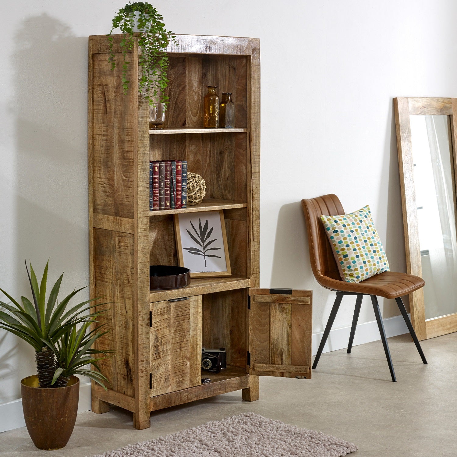 Vogo Solid Wood Bookcase With Doors