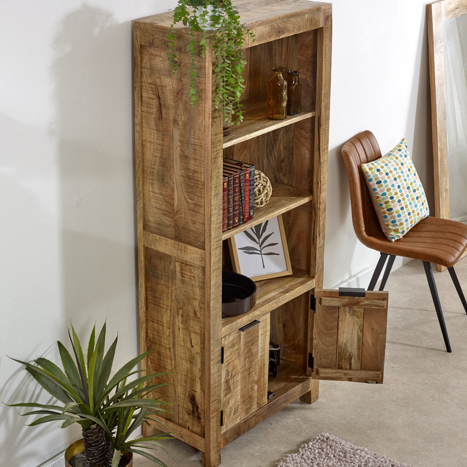 Vogo Solid Wood Bookcase With Doors