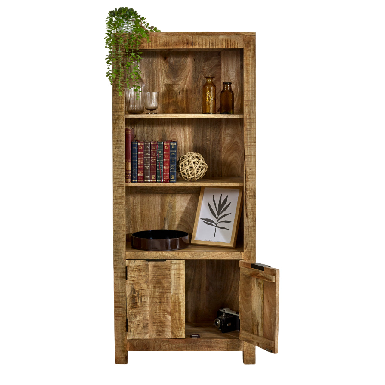 Vogo Solid Wood Bookcase With Doors
