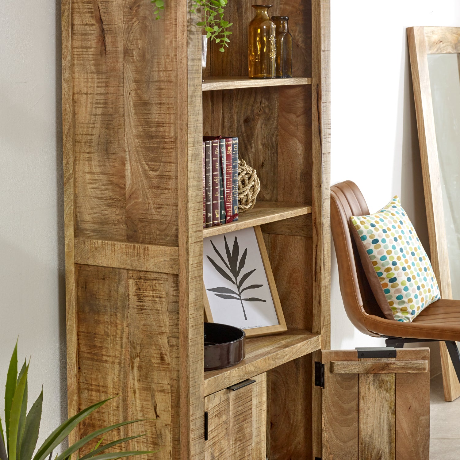 Vogo Solid Wood Bookcase With Doors