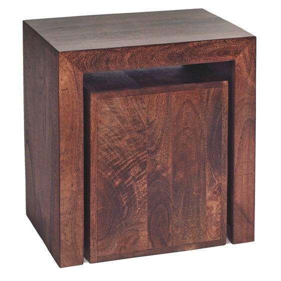 Clasby Dark Mango Cubed Nest Of 2 Tables