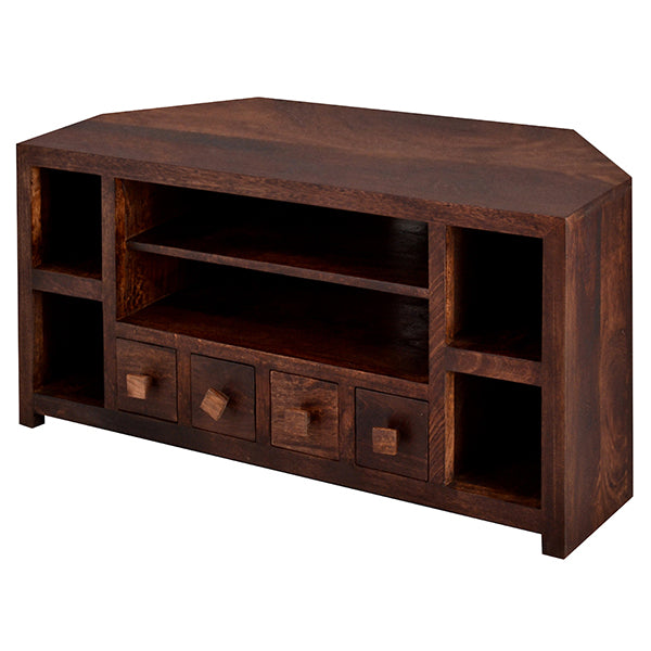 Clasby Dark Mango Corner Tv Unit