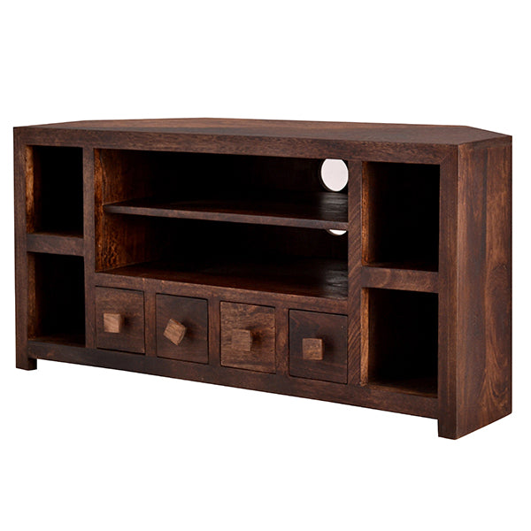 Clasby Dark Mango Corner Tv Unit