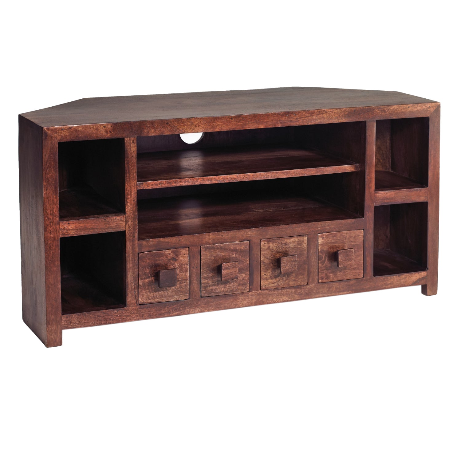 Clasby Dark Mango Corner Tv Unit