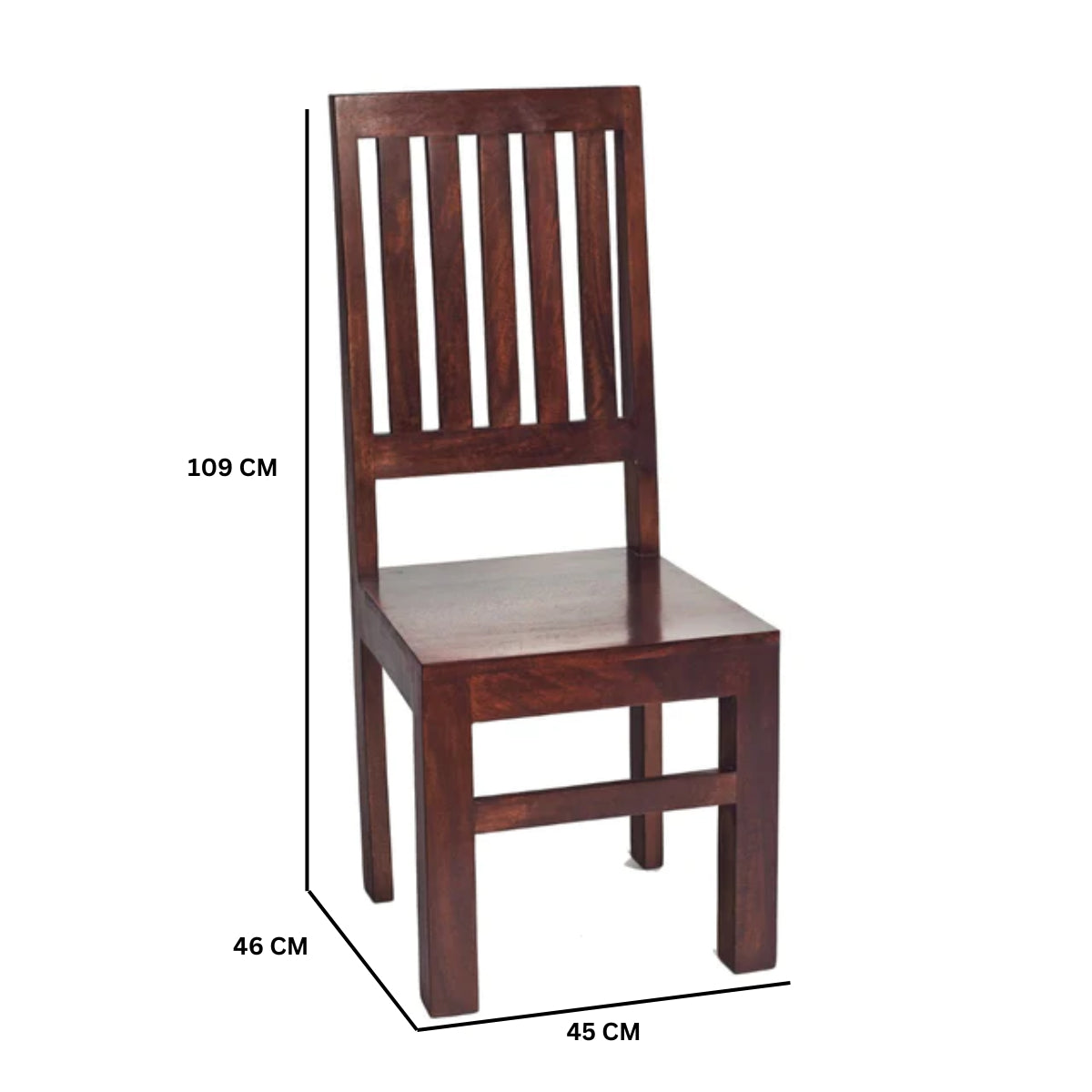 Clasby Dark Mango Slat Back Chair - Set of 2