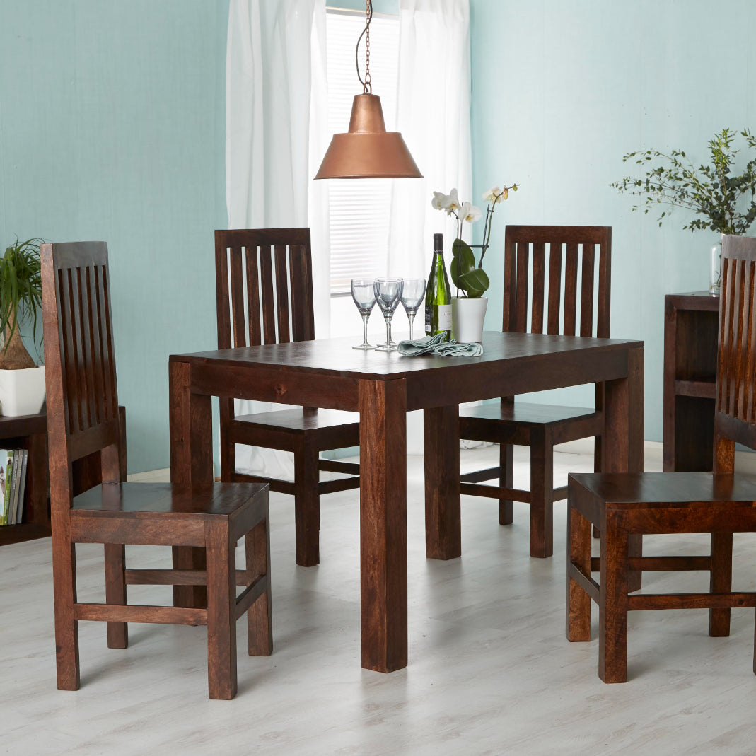Clasby Dark Mango Slat Back Chair - Set of 2