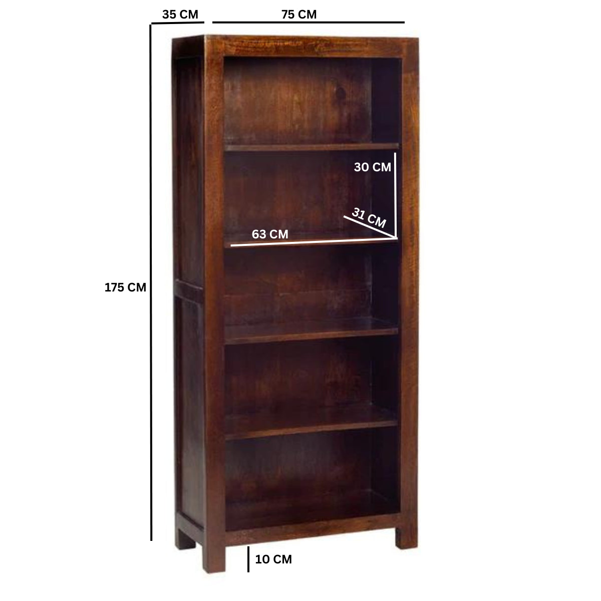 Clasby Dark Mango Large Open Bookcase