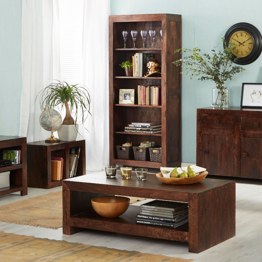 Clasby Dark Mango Large Open Bookcase